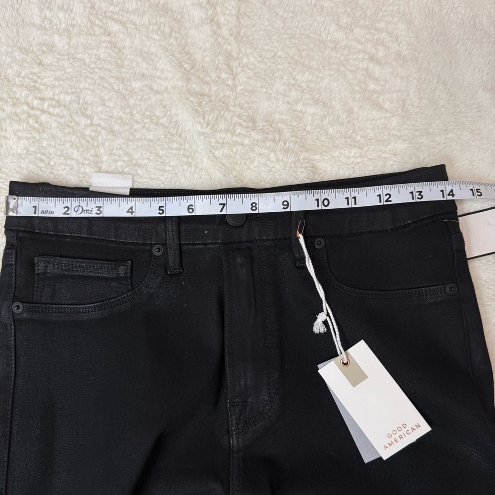 Good American Good Legs Black Coated Skinny Jeans Pants - Sz 8/29, NWT - Picture 6 of 14
